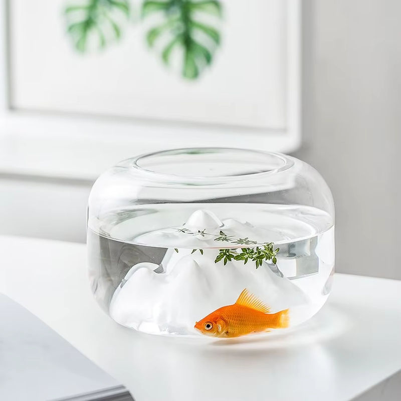 Schnee Berg Glas Aquarium Dekoration in transparent für Mini Fishbowls und Terrarien - Bild 3