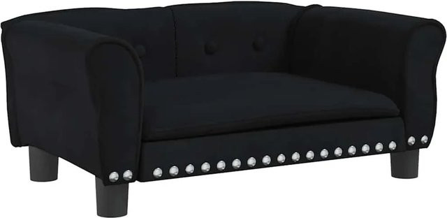 vidaXL Hundebett Sofa aus Samt in Schwarz, B/T/H: 70 x 45 x 30 cm - Bild 1