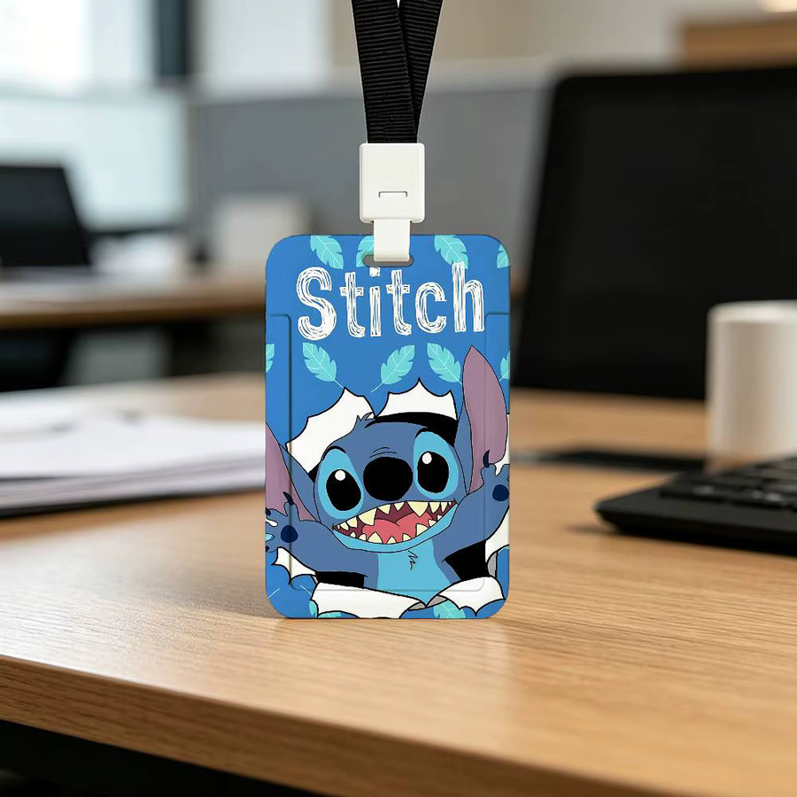 52TOYS Ausweishalter mit Stitch-Print und abnehmbarem Schlüsselband in Blau - Bild 2