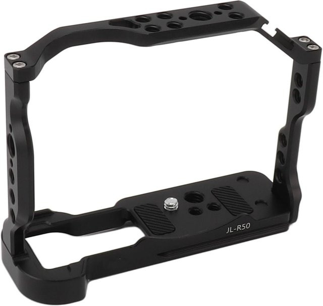 Ulanzi Kamera Cage Erweiterung aus Aluminium mit 1/4 und 3/8 Zoll Schraublöchern für Canon R50 in Schwarz - Bild 1