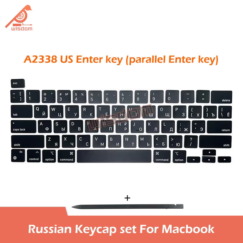 WISDOM ROCK Tastatur Tastenkappen mit russischer Beschriftung für Laptop Modelle A1932 A1466 A1502 A1398 A1706 A1708 A2337 A2338 A2141 A2681 A2442 A2780 A2941 in Schwarz - Bild 2