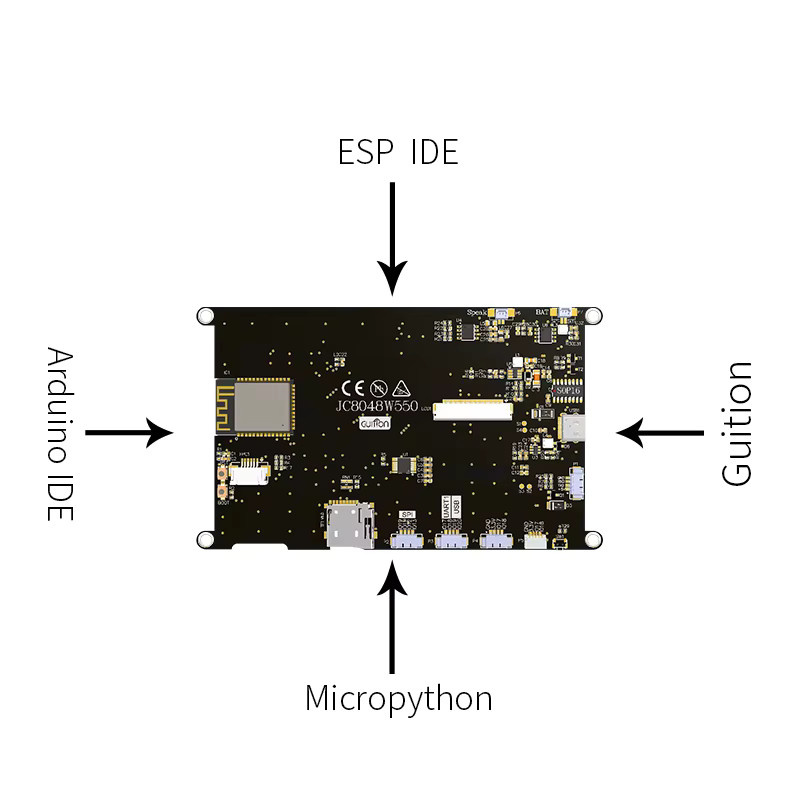 Guition ESP32S3 LCD-Anzeigemodul mit 5 Zoll IPS High-Definition-Display, 8M PSRAM, 16M FLASH, kapazitivem Touch, WiFi und Bluetooth in Schwarz - Bild 4