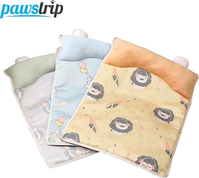 Pawstrip Sommer-Kühlmatte für Haustiere, atmungsaktive Katzenschlafmatte aus Textil in Grün und Multicolour, rechteckiges Haustierbett für Katzen und kleine bis mittelgroße Hunde, B/T: 45,0 x 35,0 cm - Bild 1