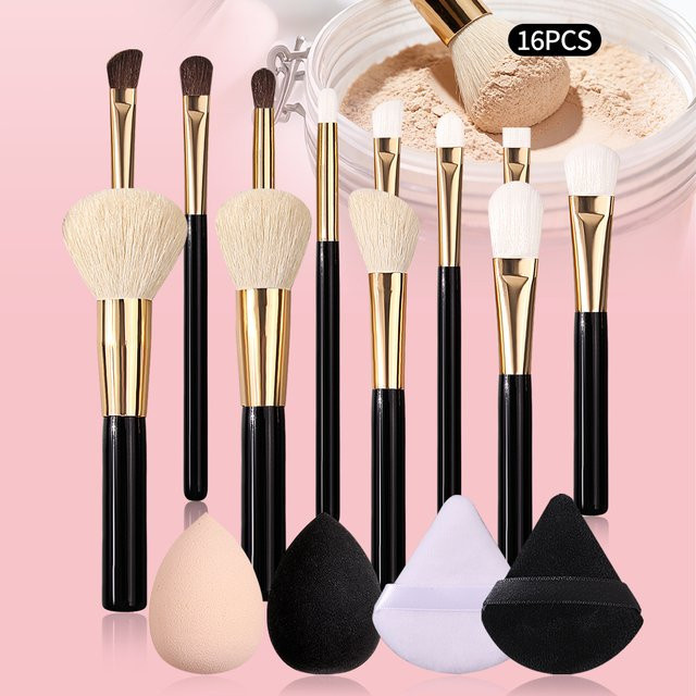 KOSSHOW Make-up-Pinsel-Set mit Schwamm und Puderquaste, 16-teilig, Unisex - Bild 1