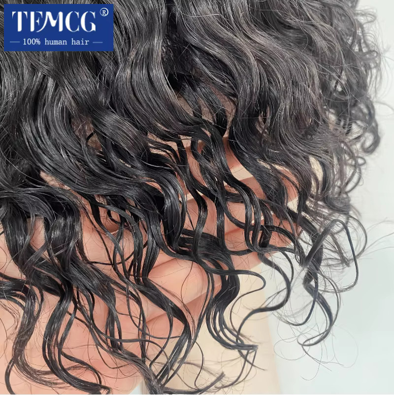 Herrenperücke Lockiges Haar, 100 % Echthaar, Spitze PU-Basis - Bild 5