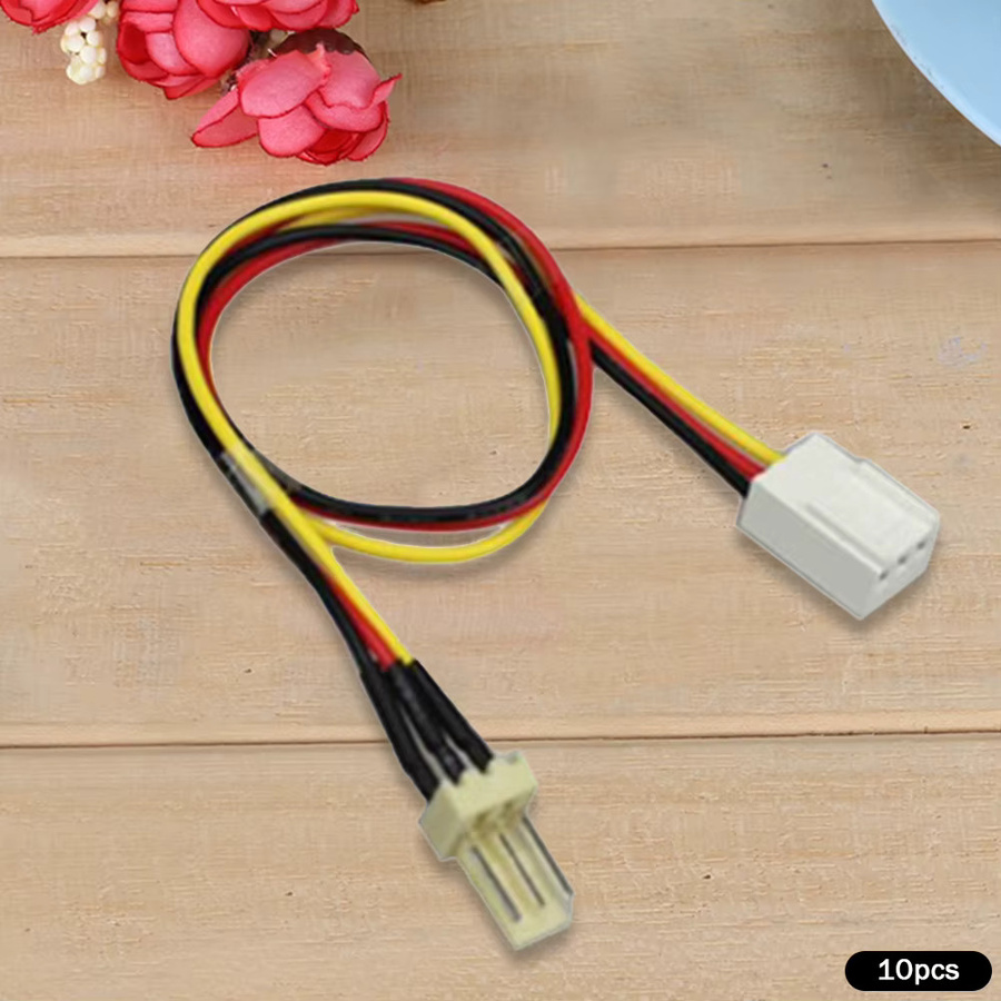 ALLOET 10er Set 3-Pin auf 3-Pin PC-Lüfter Verlängerungskabel für CPU und GPU Kühlung, Länge: 26 cm - Bild 2