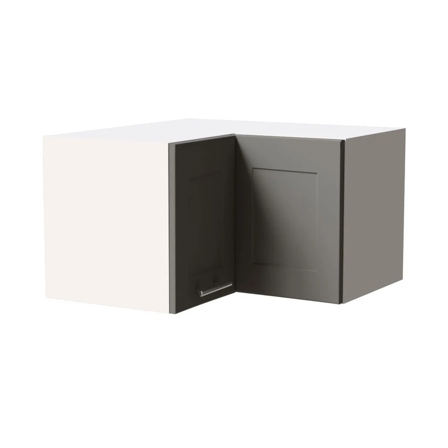 Feldmann-Wohnen Eckhängeschrank Oslo in Weiß und Staubgrau Matt mit Soft-Close-Türen, B/T/H: 60 x 60 x 36 cm - Bild 2