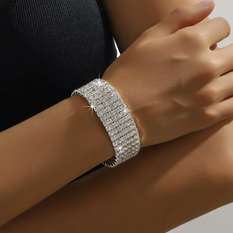 UMTNOR Stretch-Armband, Bicolor, Kristall, Silber, Damen - Bild 3
