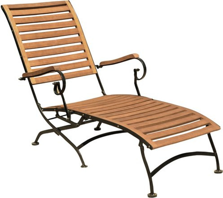 Garden Pleasure Deckchair Wien aus Eukalyptusholz und Stahl in Braun-Schwarz - Bild 2