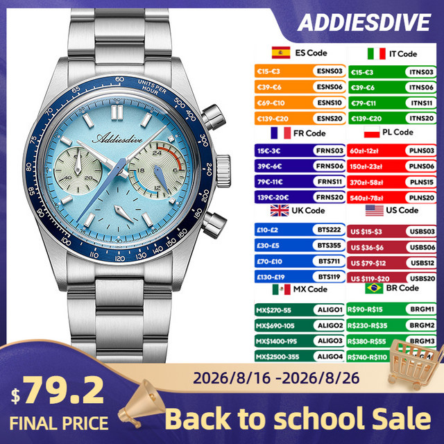 ADDIESDVIE Chronograph, Quarz, Edelstahl, 10 ATM, Herren - Bild 1