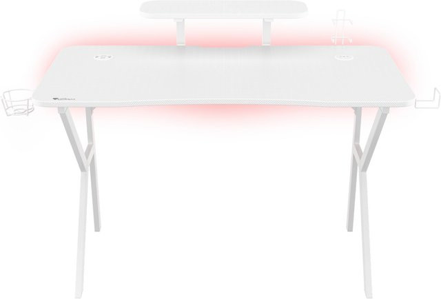 Genesis Holm 320 RGB Gaming Desk mit Carbon-Finish in Weiß - Bild 1
