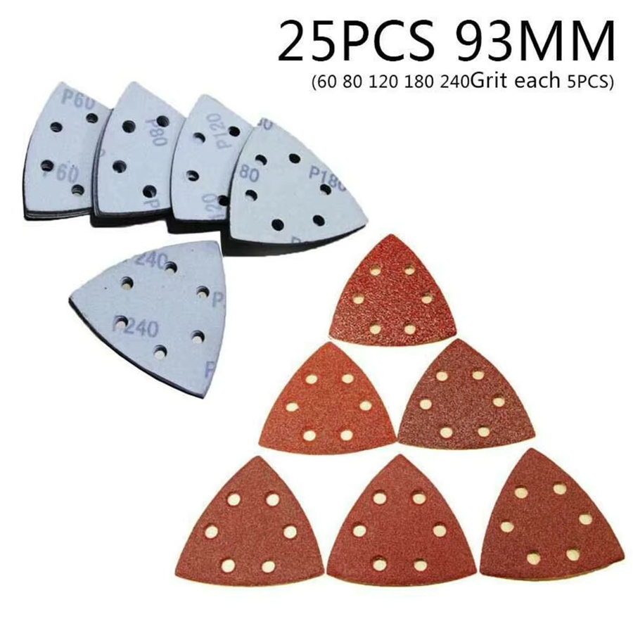 Vibratite Dreieck Schleifpapier Set mit 25 Teilen, 93 mm Schleifscheiben für Elektrowerkzeuge - Bild 4