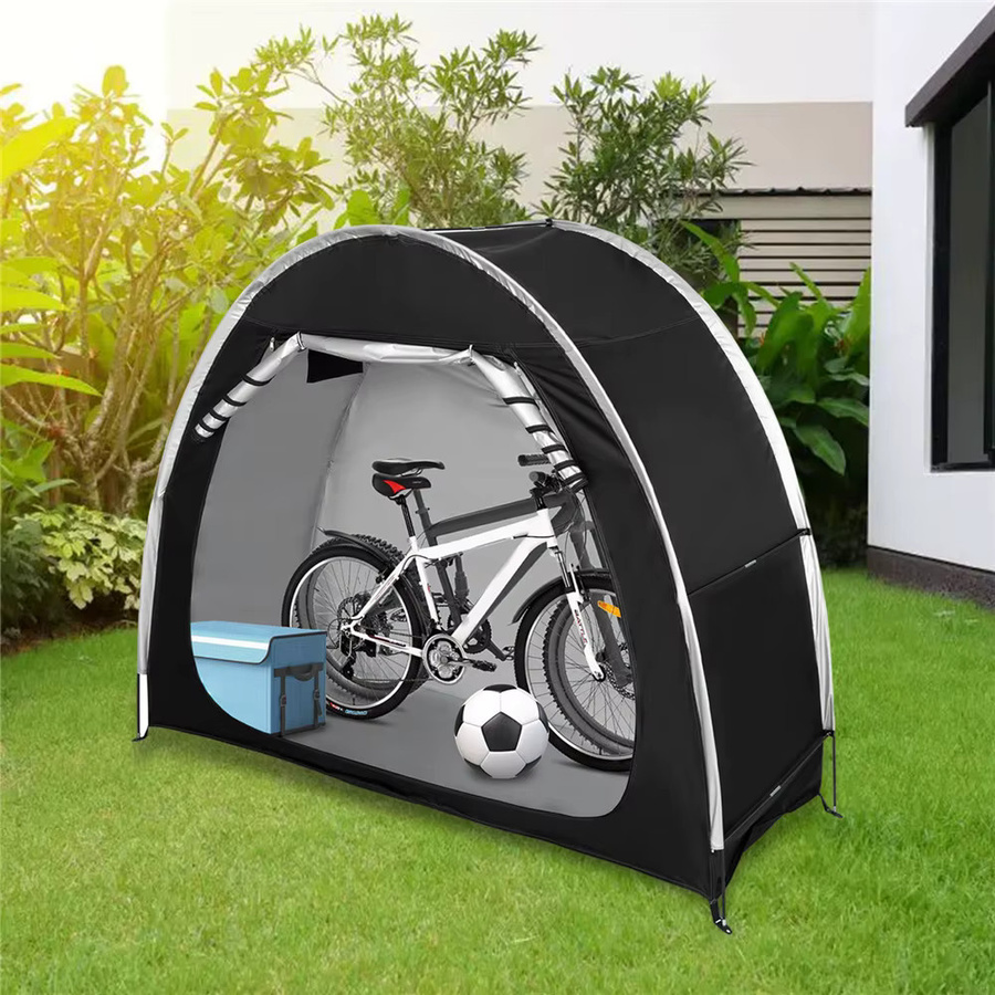HGTUGO Fahrrad-Aufbewahrungszelt für 1-2 Fahrräder aus wasserdichtem 210D Oxford-Polyester in Schwarz - Bild 6
