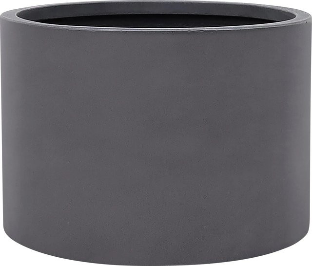 Strukturierter Pflanztopf Fiberstone rund in Grau-Anthrazit, B/T/H: 42 x 42 x 28 cm - Bild 1