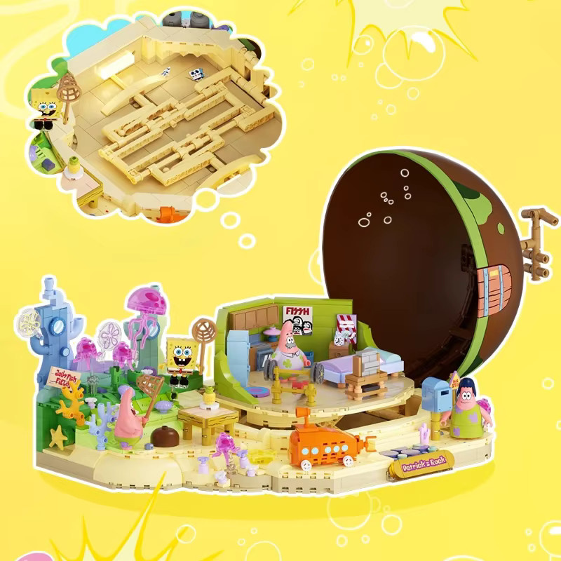 AREAX SpongeBob Schwammkopf Baustein, Montage DIY Puzzle Spielzeug - Bild 5