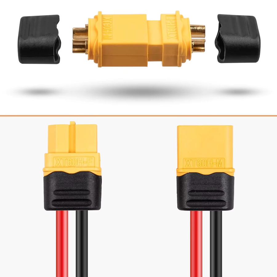 XT60H Stecker Set mit Kabeln Männlich und Weiblich Gelb für Lithium-Batterien und RC Drohnen Zubehör - Bild 3