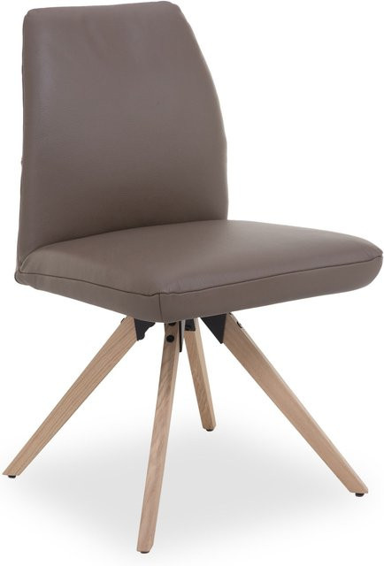 Polsterstuhl HARPER KANTURK aus Leder in Braun, Modern, B/T/H: 53 x 42 x 89 cm - Bild 1