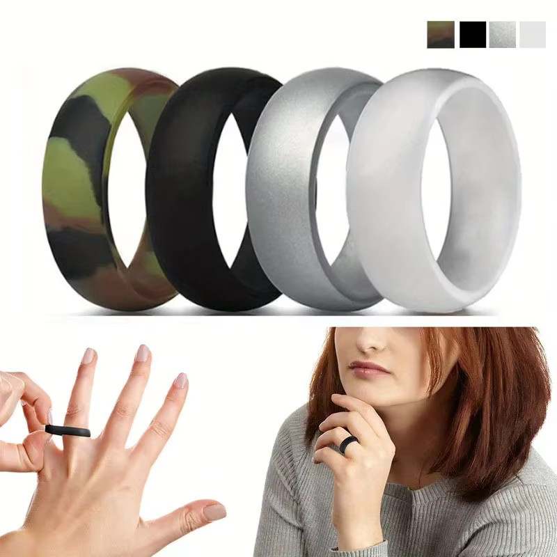 Silikon Ringe, 8mm, Unisex, 4er-Set - Bild 2
