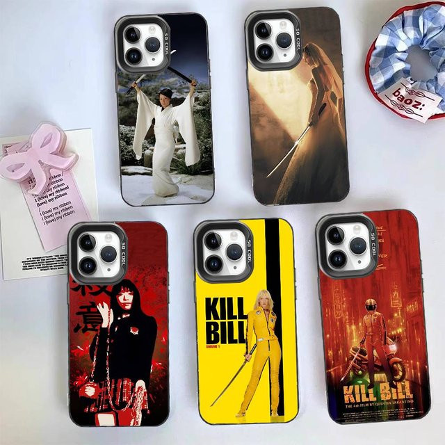 Stoßfeste Kill Bill Film Handyhülle für iPhone 11 bis iPhone 17 Pro Max Plus in Silber - Bild 1
