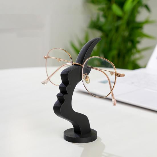 Minimalistischer Gesichtsförmiger Brillenhalter von Full in Love House in Weiß, 3D-gedruckter Schreibtisch-Organizer aus Polypropylen - Bild 3
