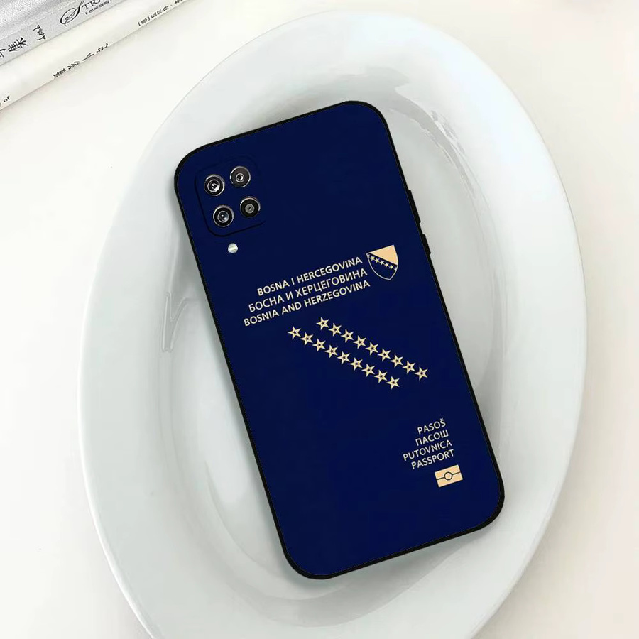 Samsung Handyhülle Soft Cover mit Bosnien und Herzegowina Reisepass Design in Blau für Galaxy S21 S22 S23 S24 S25 S26 Ultra FE Plus 5G und A52S - Bild 4