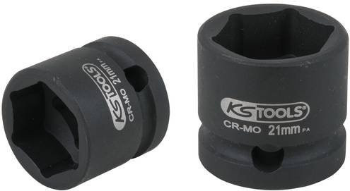 KS Tools 1/2" Sechskant-Kraft-Stecknuss extra kurz 21,0 mm aus Chrom-Molybdän in Schwarz - Bild 1