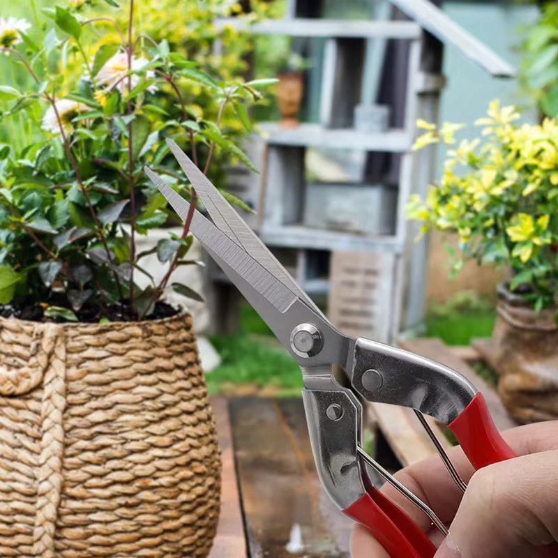 Dobeli Gartenschere aus Kohlenstoffstahl mit geradem Kopf und rotem Kunststoffgriff, 21 Zoll - Bild 3
