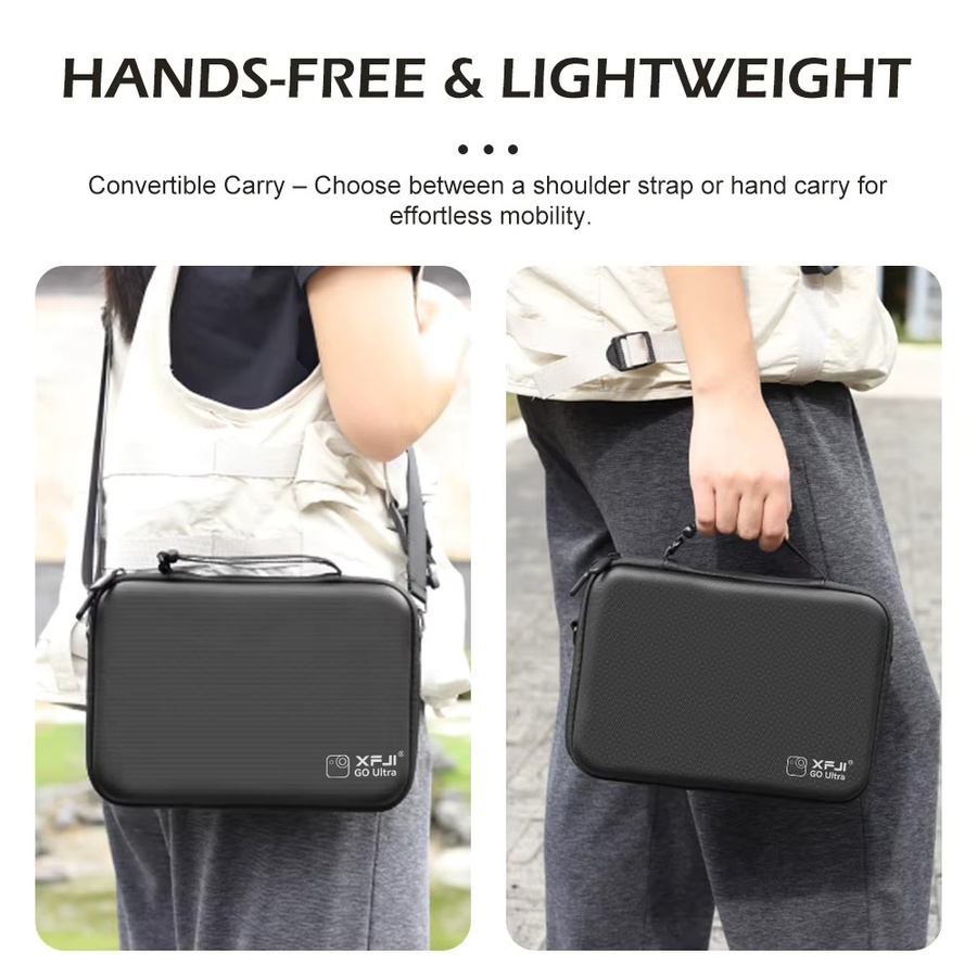 XFJI Tragetasche für Insta360 GO Ultra Action Kamera, Schutzhülle und Reisehandtasche für Kamera-Zubehör, Schwarz - Bild 4