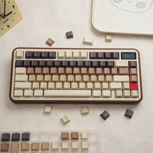 JCM Coffee Keycap Set mit Seitenbeleuchtung im Cherry Profile für mechanische Tastaturen, Multicolor, Dye-Sub Verfahren - Bild 1