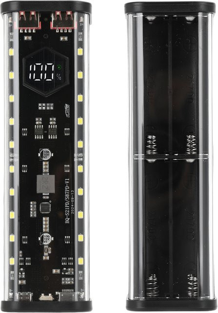 occkic 21700 Powerbank mit 8 Fächern und digitaler Anzeige, orange, Duale Schnellladung mit USB Typ-C Schnittstelle - Bild 1