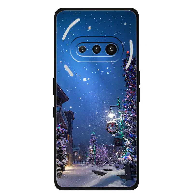 Weihnachtliche Silikon-Schutzhülle für Nothing Phone (3a) mit Weihnachtsbaum und Weihnachtsmann Design - Bild 2