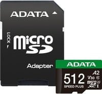 ADATA SPEED PLUS microSDXC Speicherkarte, 512 GB, A2, Schwarz - Bild 1