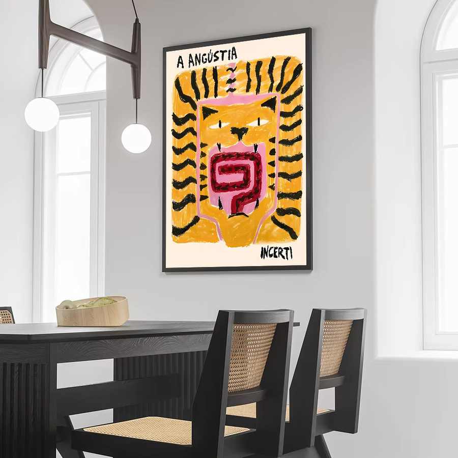 Kayou Selbstklebender Wandaufkleber mit abstraktem Tiger und Leopard Motiv in Bunt für moderne Wanddekoration - Bild 4