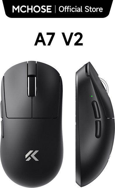MCHOSE A7 V2 Drahtlose Gaming Maus mit 8.000 Hz Polling Rate und PAW3950 Sensor in Schwarz mit Bluetooth-Funktion - Bild 1