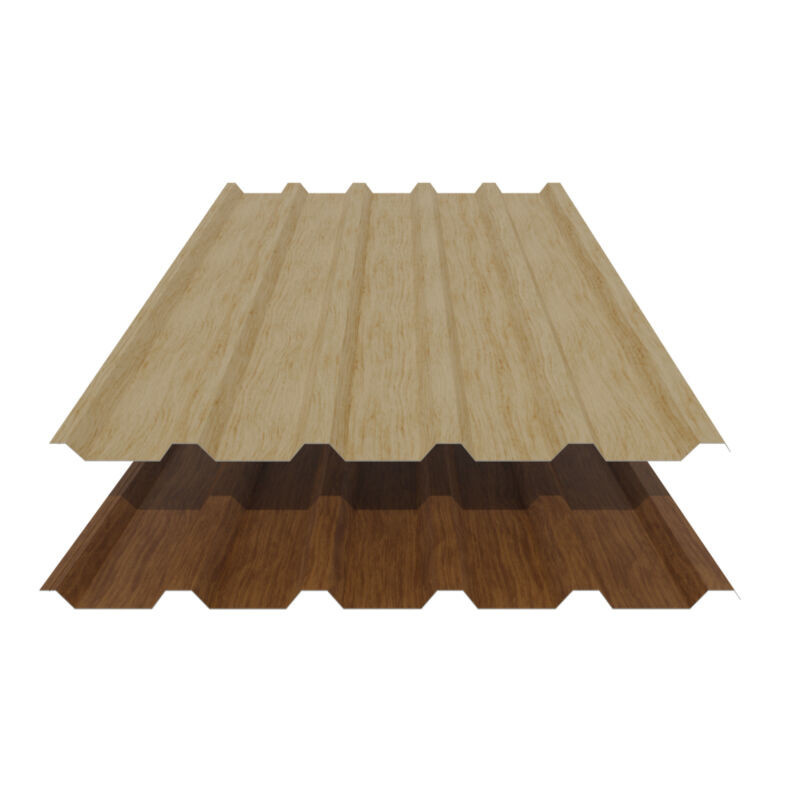 Trapezblech 35/207 Dach aus Stahl von Friedrich von Lien AG in Braun und Beige mit 0,50 mm Materialstärke und 35 µm Strukturpolyester Beschichtung - Bild 1