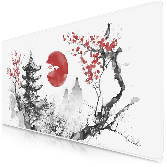 Titanwolf Gaming Mauspad XXL Speed Deskpad Japan Ink Painting, B/T: 90 x 40 cm, Multicolor - Bild 1