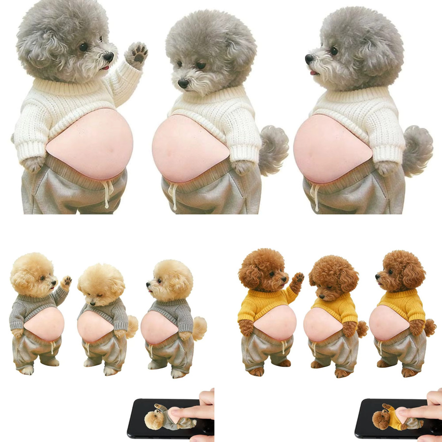 KITPIPI 3D Teddy-Hund Bauchaufkleber aus Silikon in Multicolour für Heimdekoration und Handy - Bild 2