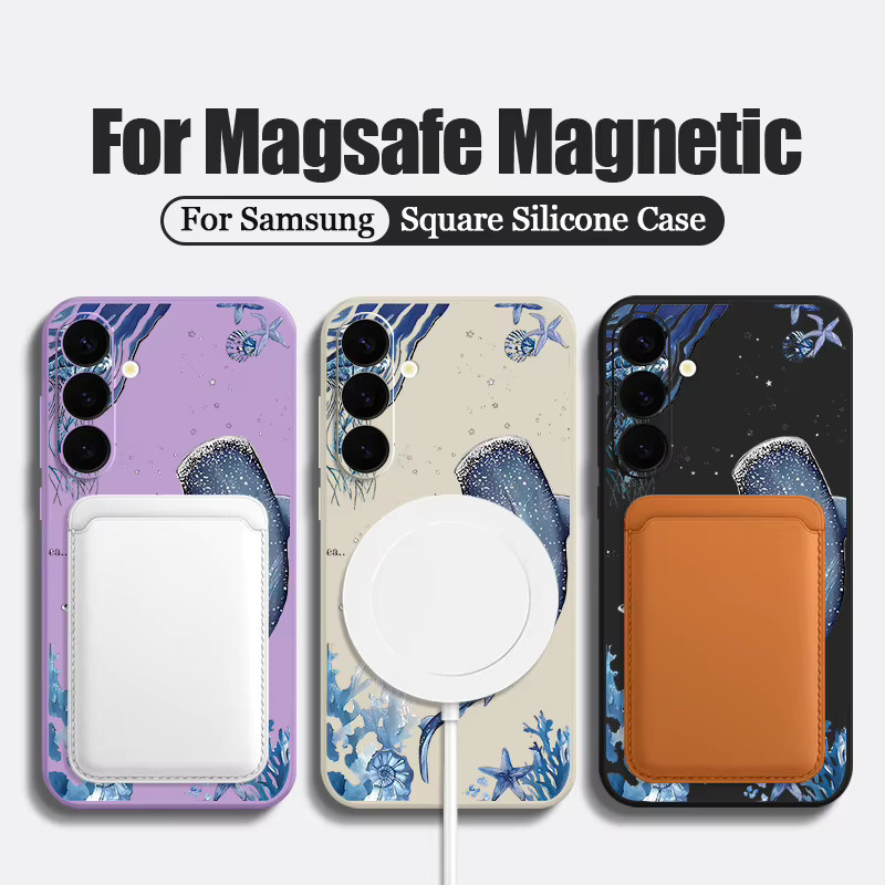 Ozeanwal Magnetische Handyhülle aus weichem TPU für Samsung Galaxy S25 S24 S23 Ultra S22 Plus S24 FE A56 A55 A16 5G A36 in Beige, Weiß und Multicolour - Bild 2