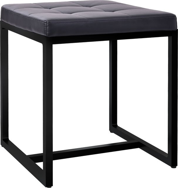CLP Sitzhocker Barci Moderner Polsterhocker mit schwarzem pulverbeschichtetem Eisengestell - Bild 1