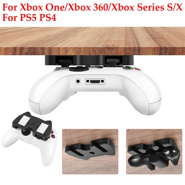 ALLOYSEED Gamepad Haken Halter in Schwarz für Xbox, Nintendo Switch Pro und PlayStation Controller als Untertisch-Regal zur Aufbewahrung von Zubehör - Bild 1