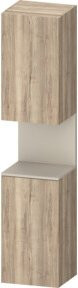 Duravit Hochschrank Qatego in Braun Hochglanz mit LED-Beleuchtung und Glastüren, B/T/H: 40 x 36 x 176 cm - Bild 1