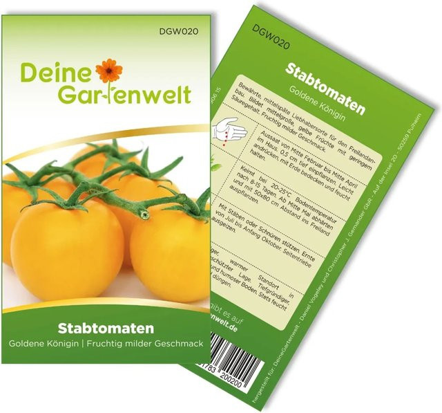 Deine Gartenwelt Stabtomate Goldene Königin Gemüsesamen für den Freilandanbau - Bild 1