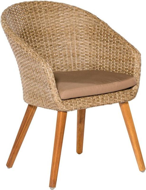 Merxx Arrone Gartensessel 2er Set aus Akazienholz und Kunststoffgeflecht in Beige B/H/T: 60 x 83 x 69 cm - Bild 2