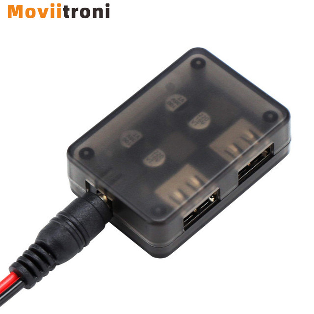 DC-DC USB Buck Converter Dual USB Port Schnellladegerät Adapter 12V auf 5V Schwarz - Bild 1