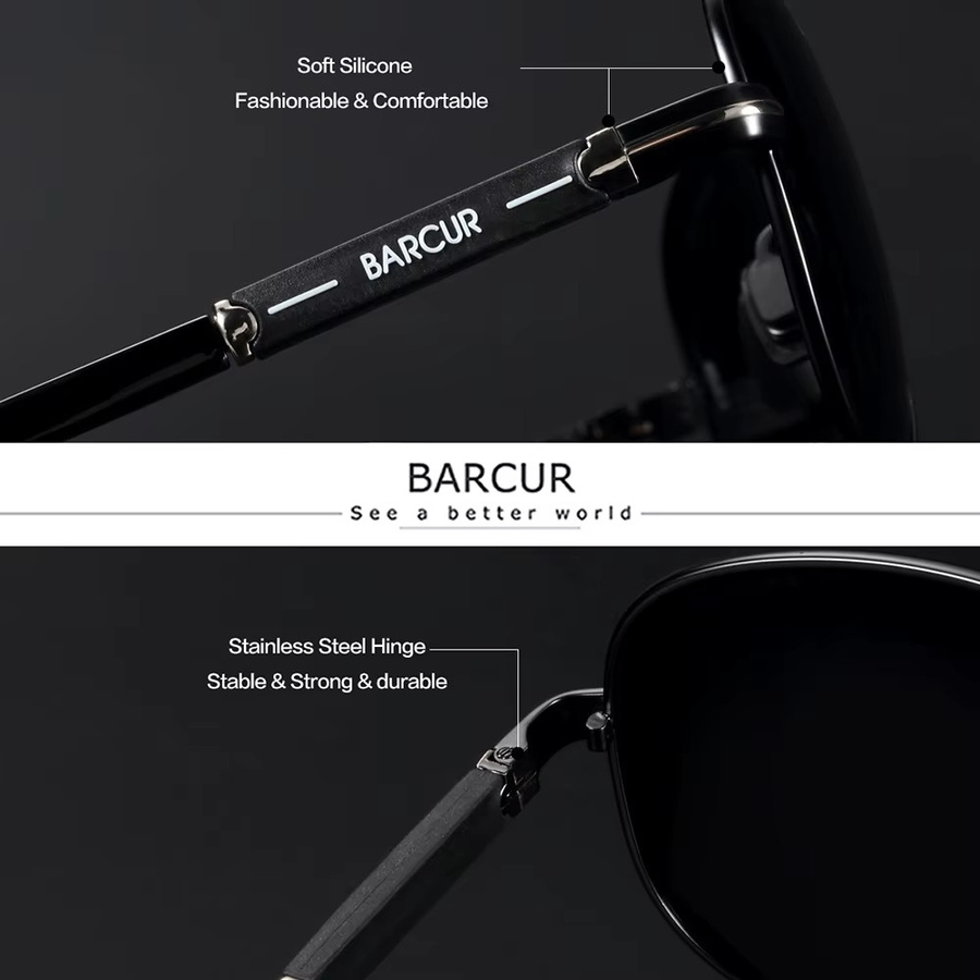 BARCUR Sonnenbrille, oval, Vollrand, Metall - Bild 3