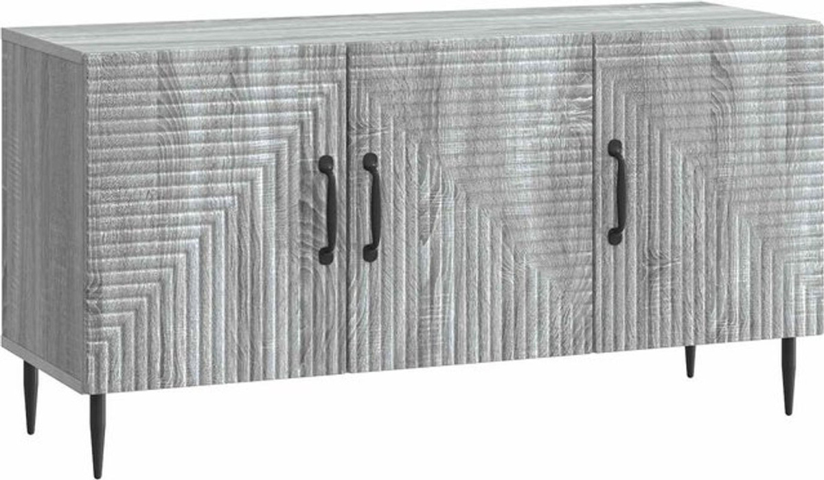 vidaXL TV-Schrank in Grau im Modernen Retro-Design aus Holzwerkstoff und Metall, B/T/H: 99 x 34,5 x 50 cm - Bild 1
