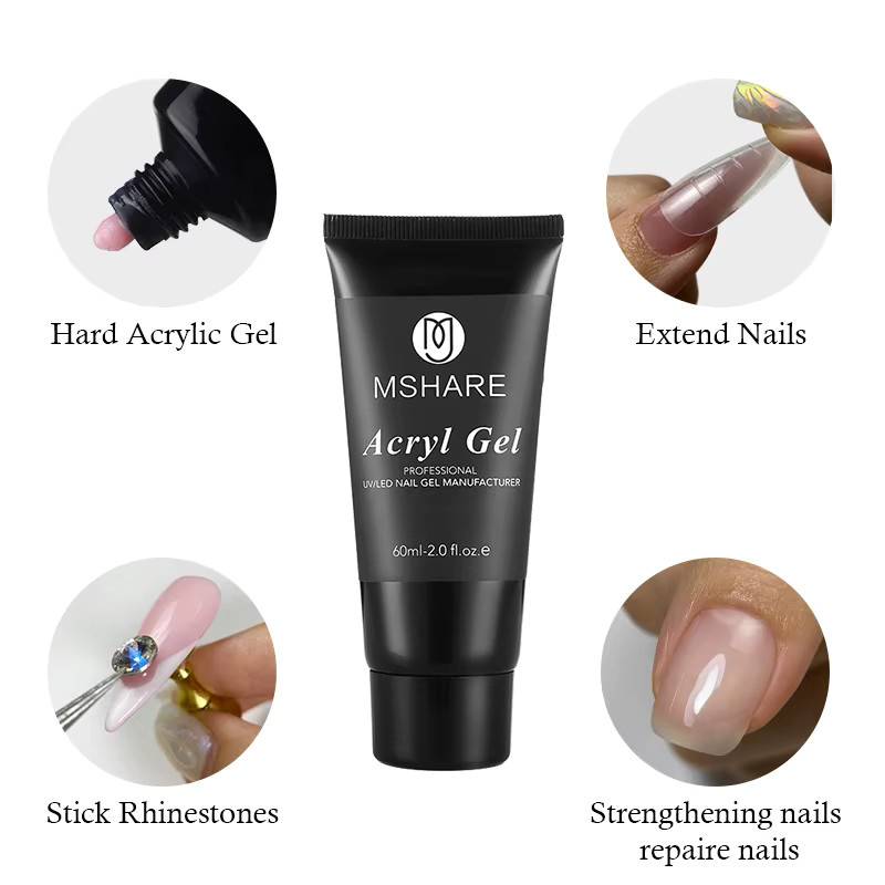 MSHARE Acryl-Nagelgel, hellrosa, 60 g - Bild 4