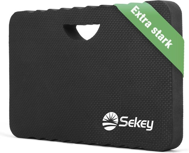 Sekey Garten-Kniekissen in Schwarz, gepolsterte Kniematte mit 40 mm Dicke zur Druckentlastung und als Knieschutz bei der Gartenarbeit - Bild 1
