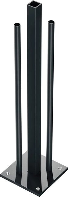 Vidual Fußplatte für 90 mm x 90 mm Pfosten aus verzinktem Stahl in Anthrazit - Bild 1