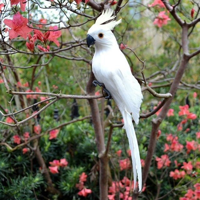 Künstlicher Papagei Aloisia in Weiß zur Dekoration für Haus und Garten, Größe: 25 cm - Bild 1
